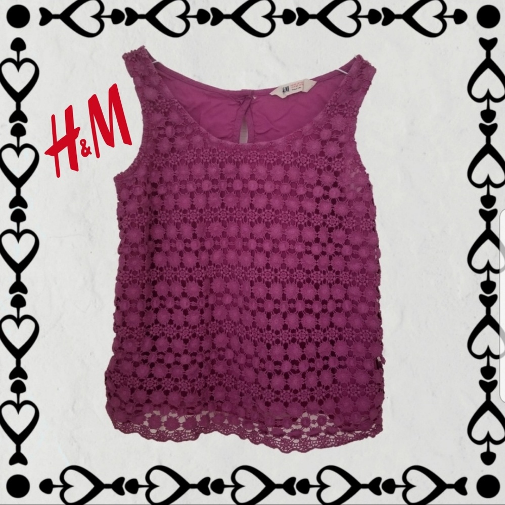 H&M Lace Tank Top Purple
